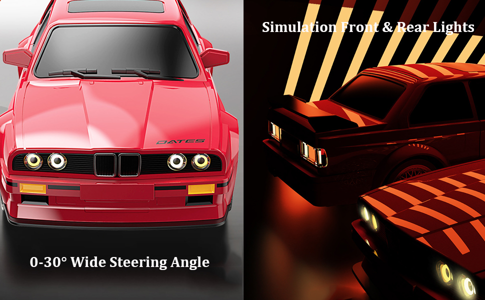 RC Дрифт-кар Drift Auto 1:16, 2.4 GHz, 30 км/год, 4WD, LED підсвічування, червоний, з акумулятором