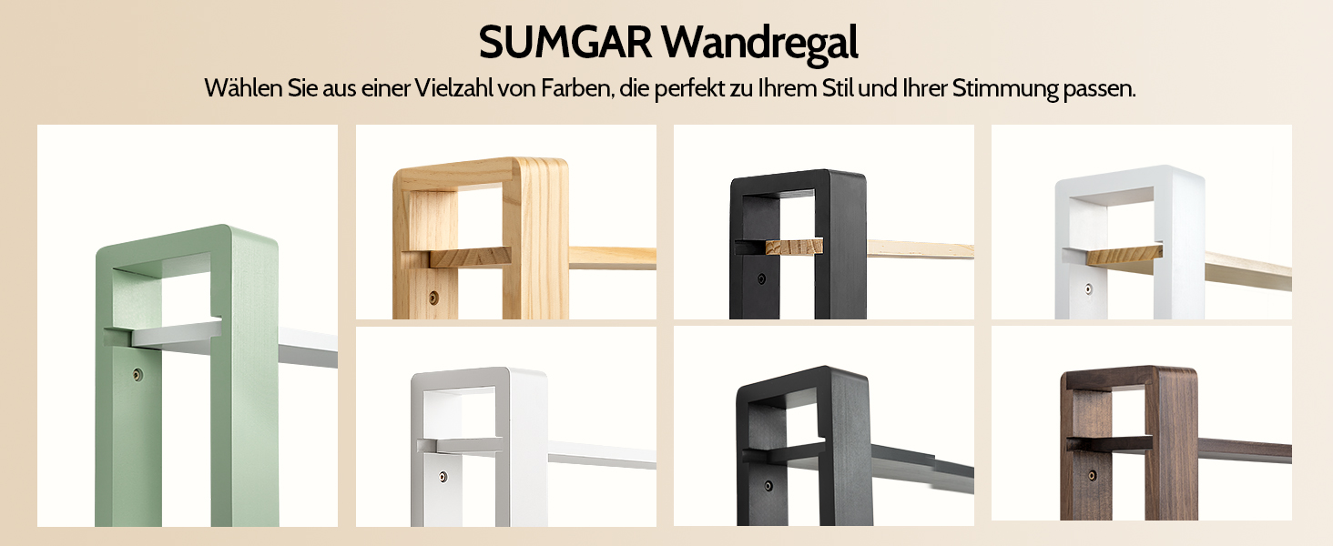 Полиця настінна дерев'яна SUMGAR Wandregal, плаваюча, 3-ярусна, 50x58 см, м'ятно-біла, для вітальні, спальні