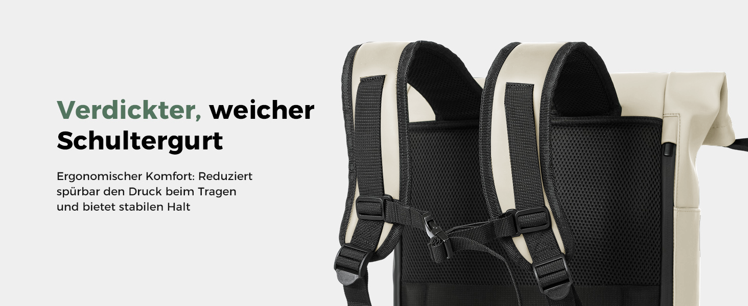Водонепроникний рюкзак для ноутбука Rolltop 18-25Л, білий (30x13x48 см)