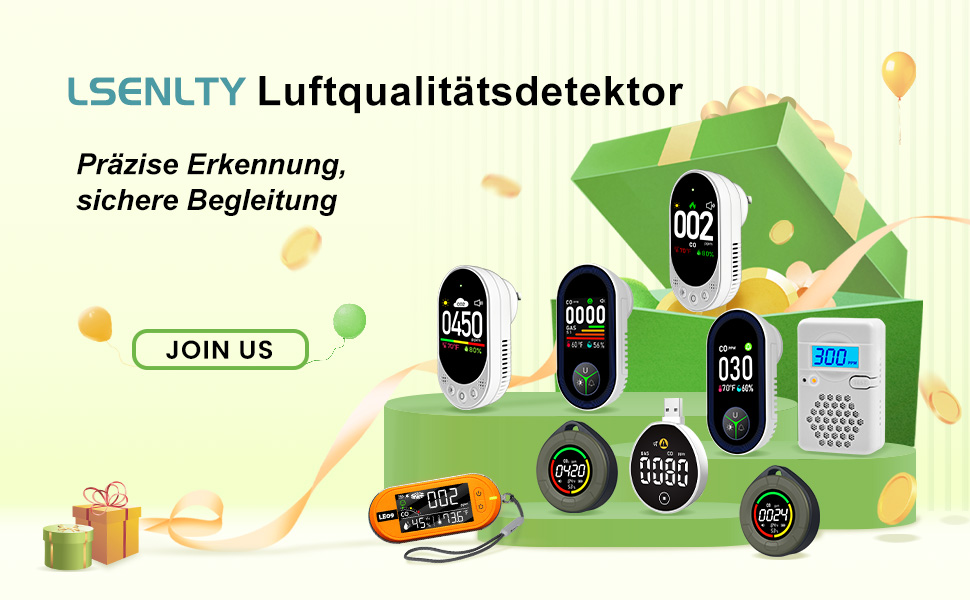 Портативний детектор CO для подорожей: міні-датчик вуглекислого газу з тривалим часом очікування (120 годин), для кемпінгу, дому та вулиці