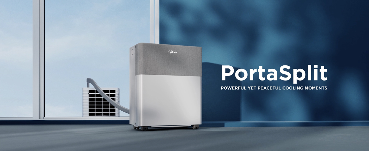 Мобільний кондиціонер Midea PortaSplit-E 12000 BTU (3.5 кВт), охолодження A++/обігрів A+, персиковий, до 42 м² - тихий режим 39 дБ