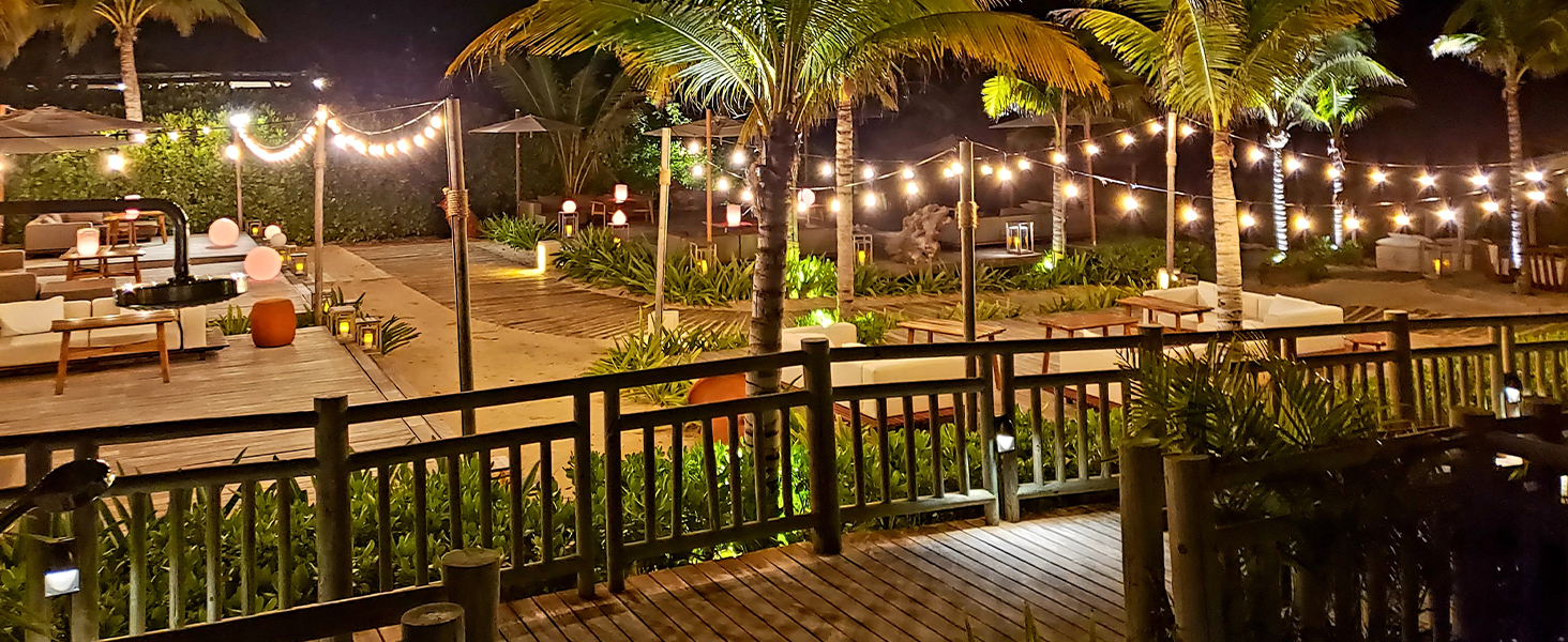 Льо́нтанка Kawaya 10 метрів, LED, для вулиці, 15+1 лампочки, IP65, вологостійка, тепле світло, для балкона, тераси, саду, весілля, заднього двору