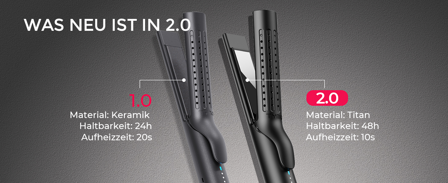 TYMO Airflow 2-в-1: праска для вирівнювання та завивки волосся з іонізацією, 32 мм, чорний