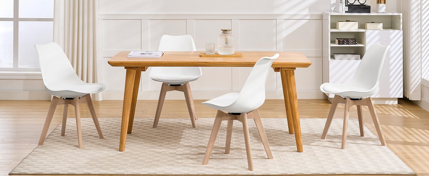 Набір з 2-х обертових кухонних стільців Woltu для їдальні, з масиву дерева та штучної шкіри, сірого кольору, до 120 кг