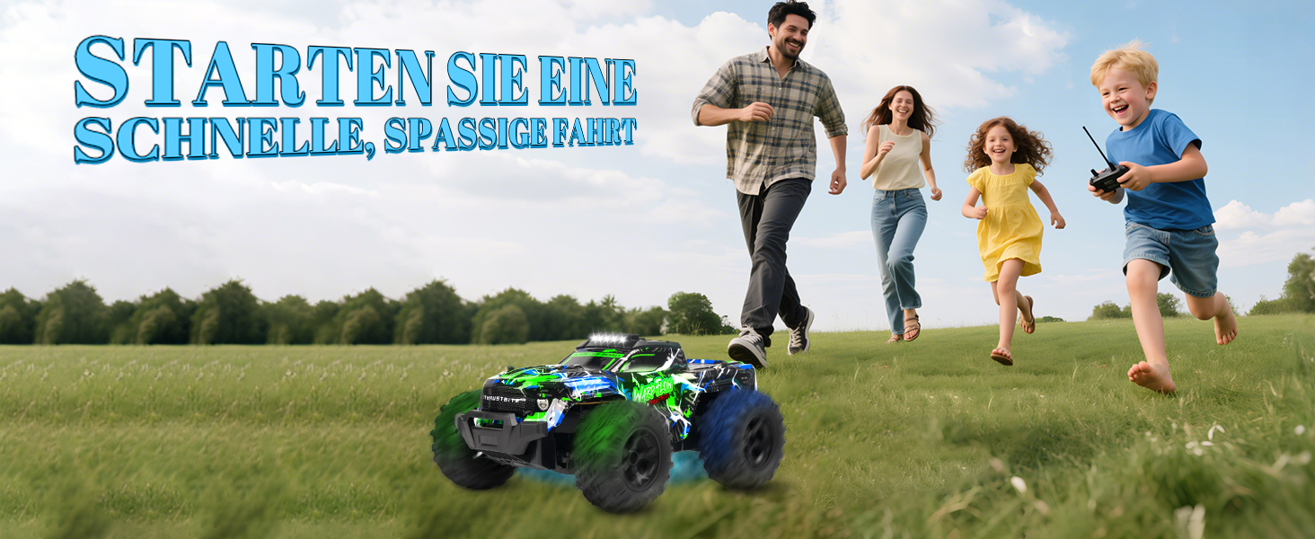 RC Автомобіль 1:18 на радіокеруванні, 25 км/год, LED підсвічування, позашляховик, 2.4 GHz, зелений, з пультом та 2 акумуляторами для хлопчиків від 3 років