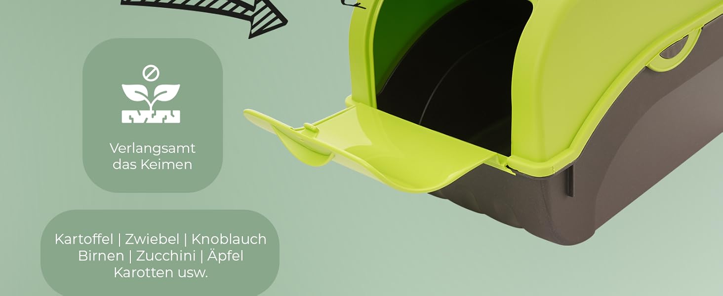 Коробка для зберігання картоплі Novaliv | 2 шт по 5л | Зелена | Коробка для овочів, цибулі, фруктів | Складається | 5 літрів