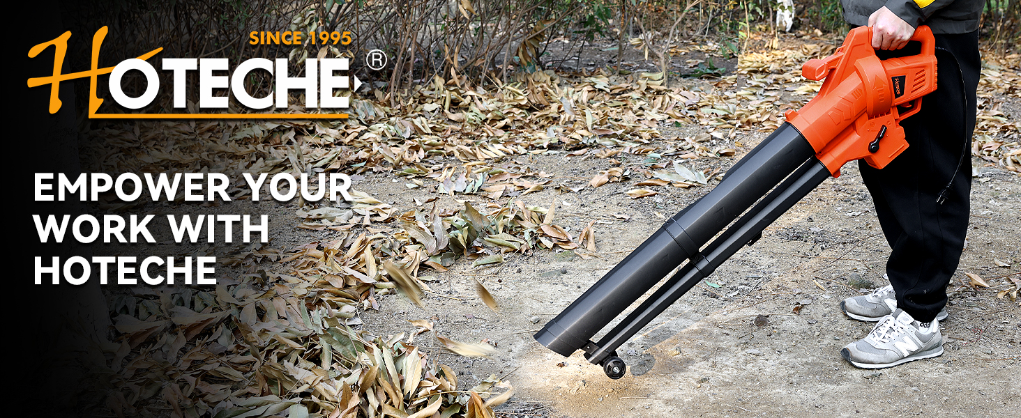 Hoteche 3000W потужний листягрій з функцією подрібнення та всмоктування | Швидкість вітру 270 км/год | Об'єм всмоктування 13 м³/хв | У комплекті мішок для збору листя 45л