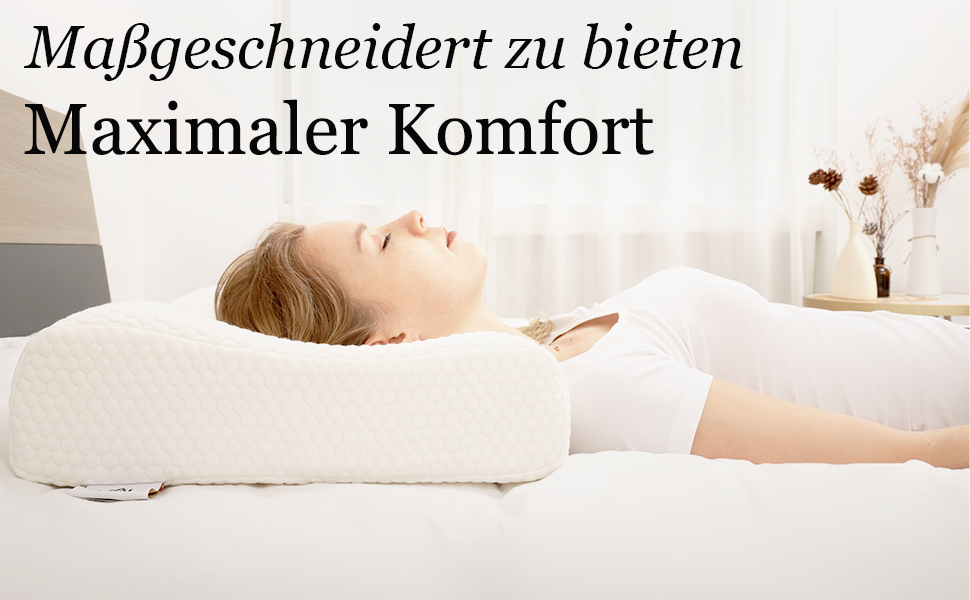 Подушка з 100% натурального латексу: ергономічна підтримка шиї для тих, хто спить на боці та на спині. Регульована ортопедична подушка. Без пінополіуретану. Розмір: 60x40x12x10 см. Білий колір.