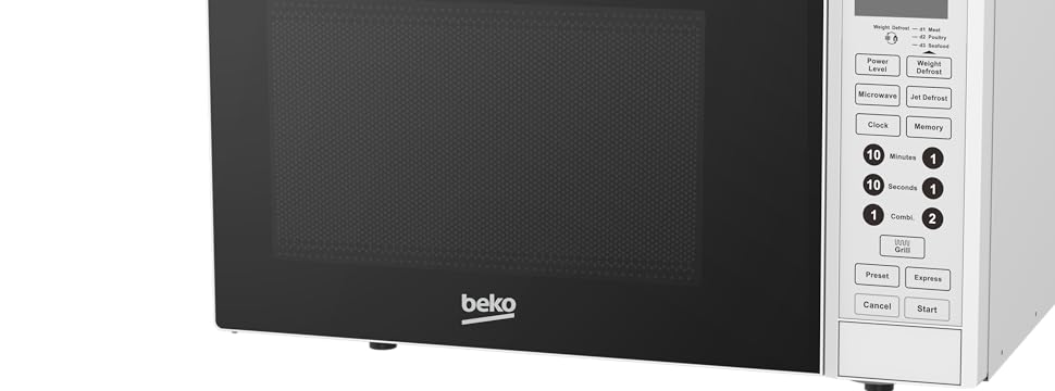 Мікрохвильова піч Beko MGF23330S, 23 л, цифрова, функція гриля, сріблястий