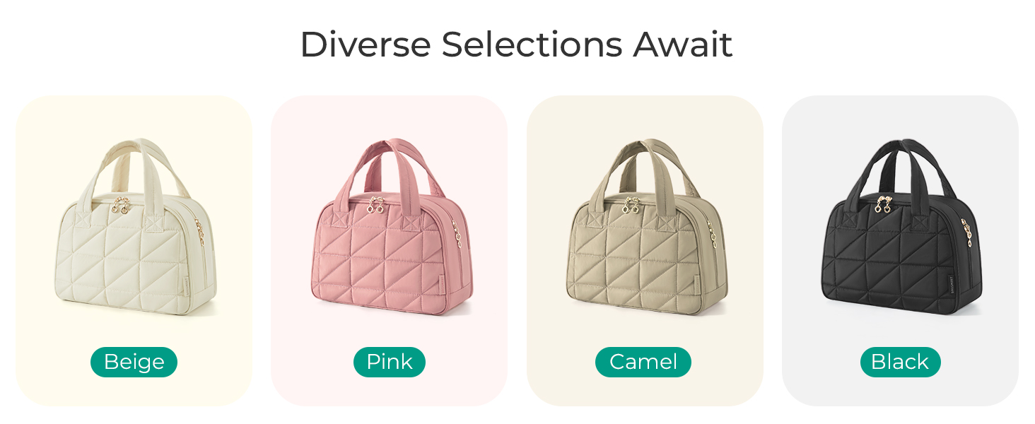 Сумка для косметики BAGSMART для жінок, велика дорожня косметичка, об'ємна косметична сумка, сумка для макіяжу та косметики з ручкою, чорна