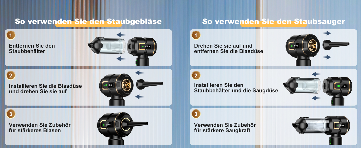 Акумуляторний ручний пилосос 4-в-1 для авто та дому з LCD-дисплеєм, потужність 28000Па, 3 режими роботи, бездротовий міні-пилосос від шерсті та пилу, чорний