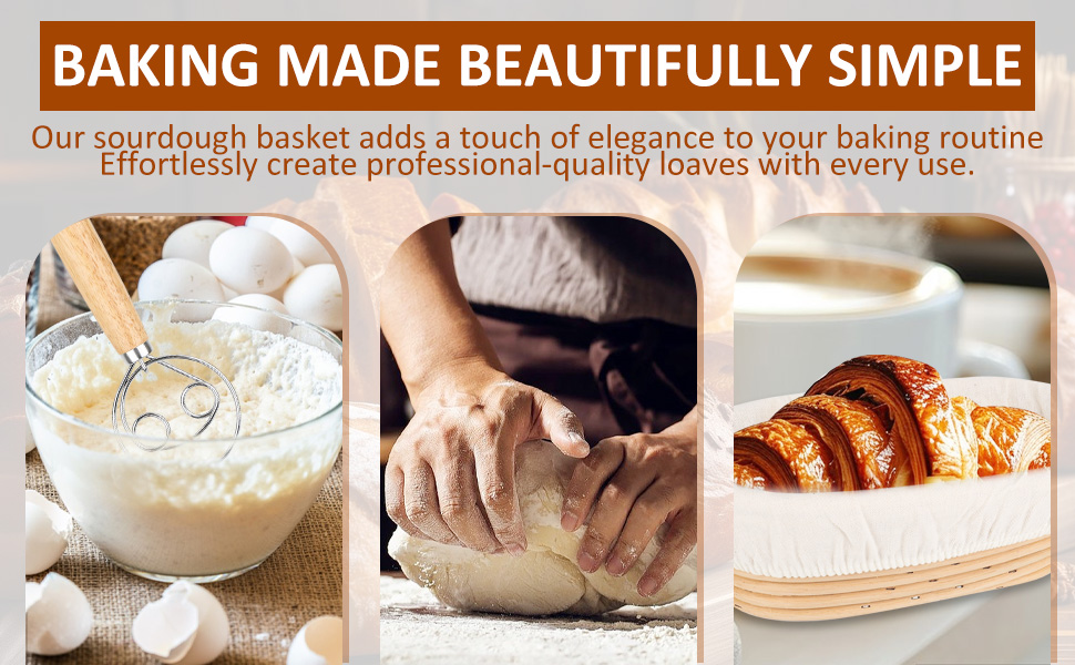 Набір для бродіння та випікання хліба: корзинка 25 см, набір 7 предметів, скляна тара 700 мл, 100% натуральний ротанг