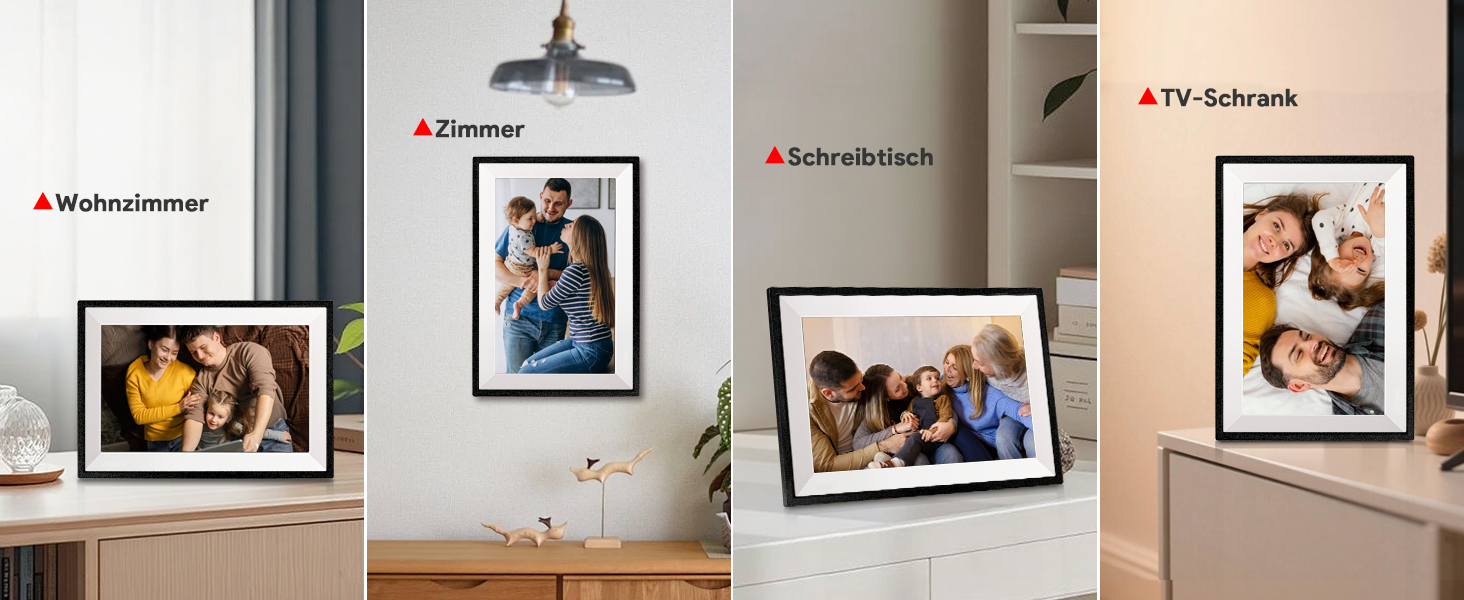 Frameo Цифровий фоторамка 10.1 дюйма, WALN, 32 ГБ, автоповорот, відправка фото/відео через додаток