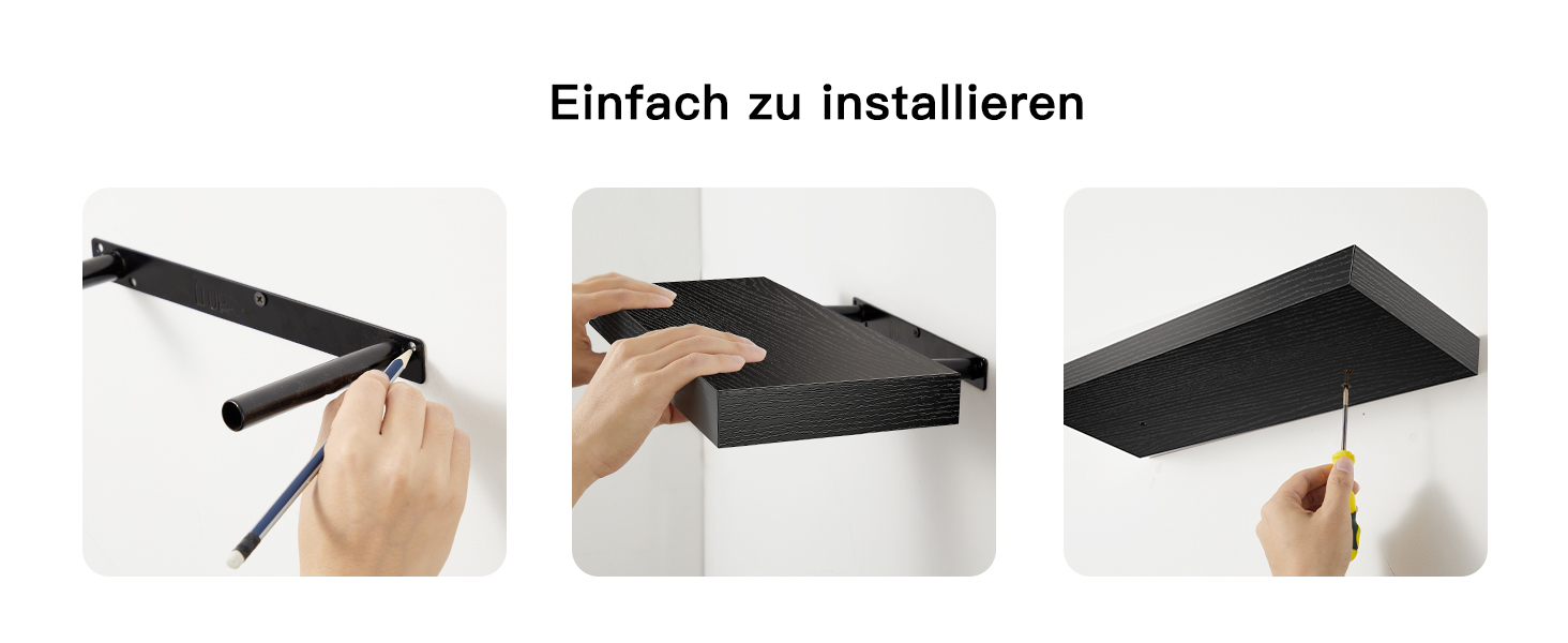 Полиця настінна Wandregal 40 см, набір 3 шт, біла плаваюча полиця, сучасний декор для спальні, кухні, офісу, вітальні (40x14x3 см)