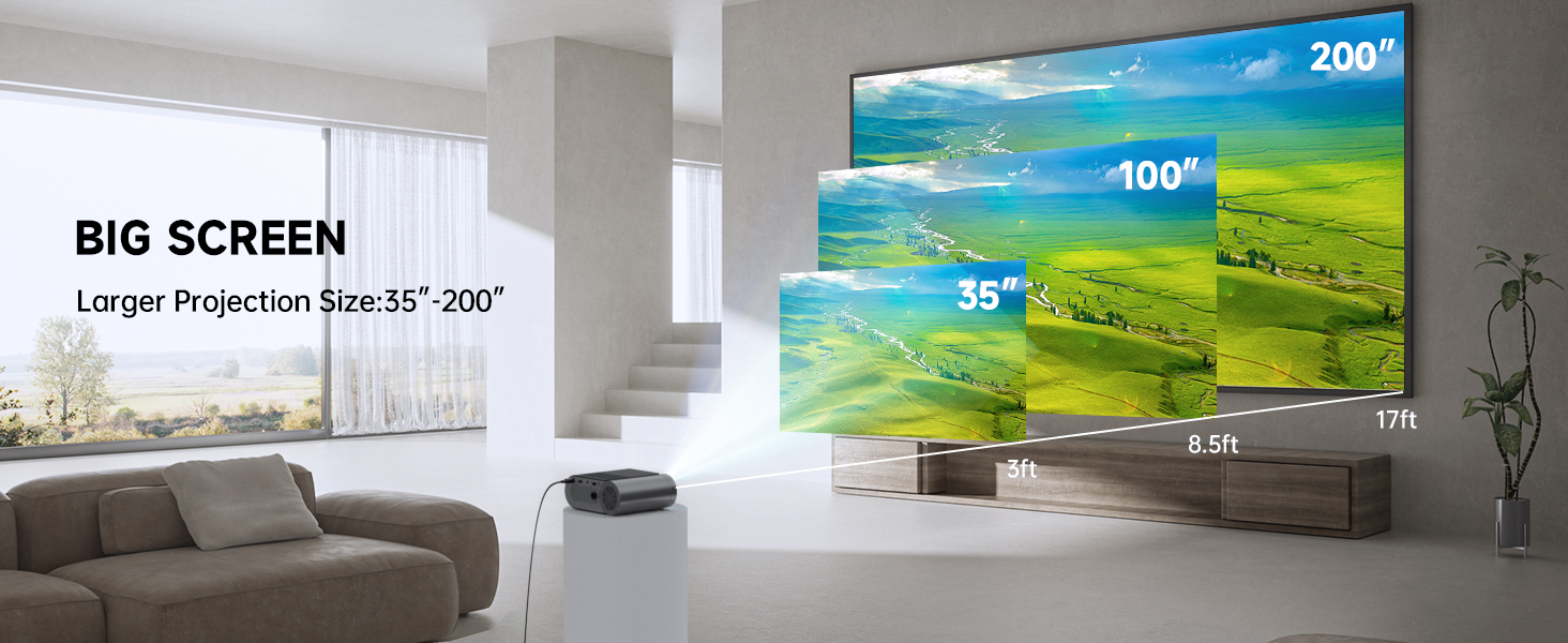 Портативний проєктор Vamvo WiFi 1080P для телефону/планшета/ноутбука/TV Stick