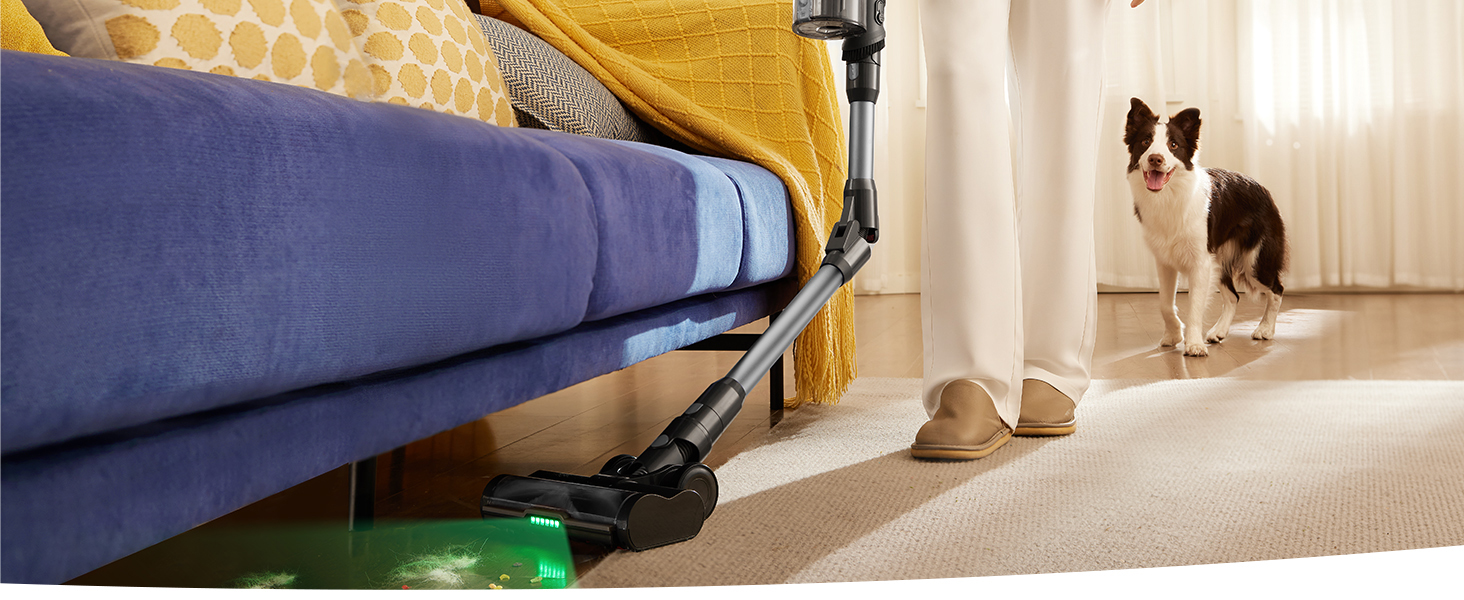 Бездротовий пилосос Proscenic P11 Ultra: потужний, легкий, з акумулятором 50 хвилин, сенсорний екран, антизаплутування, для дому, авто та видалення шерсті тварин (сірий)