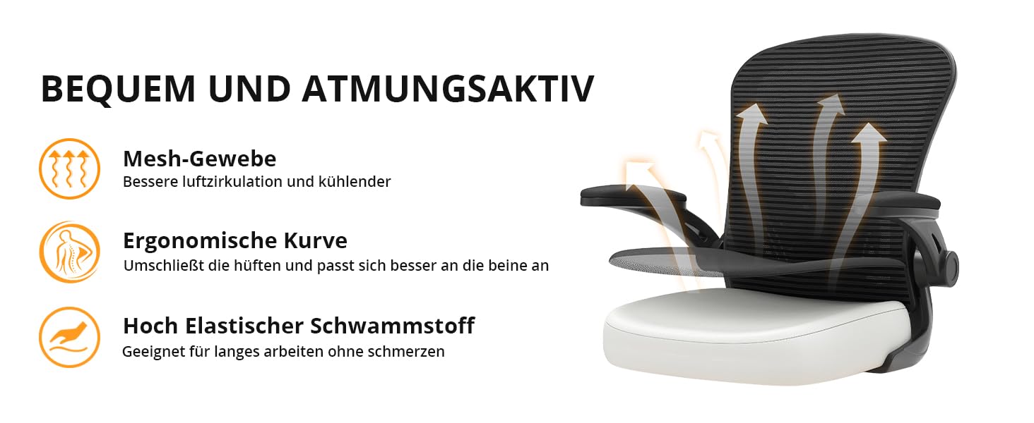 Офісний стілець Synorla ергономічний з підтримкою спини, до 150 кг, поворотний, чорний
