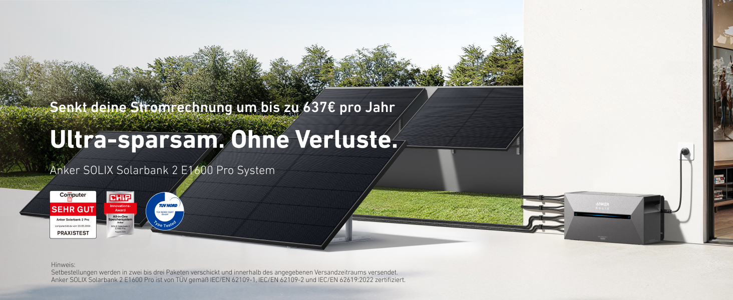 Anker SOLIX E1600 Pro Power Station з сонячними панелями (1600 Wh, 4x445W) + кріплення для балкону