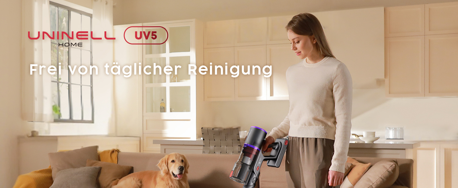 Бездротовий акумуляторний пилосос UNINELL HOME 50000Pa, 580W, 70 хвилин, LED-дисплей, антизаплутана щітка, для твердих поверхонь, килимів, шерсті тварин