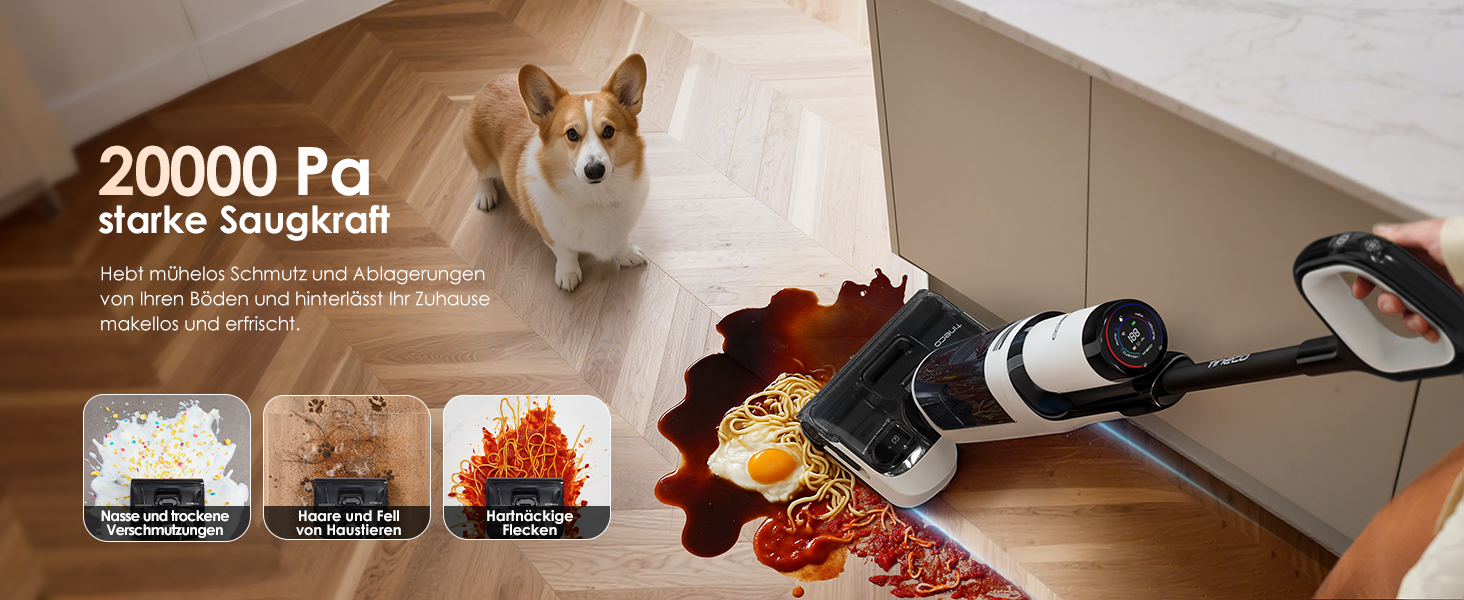 Tineco FLOOR ONE S6 Combo: акумуляторний миючий пилосос 2-в-1 для підлоги, килимів, меблів (з функцією сушіння)