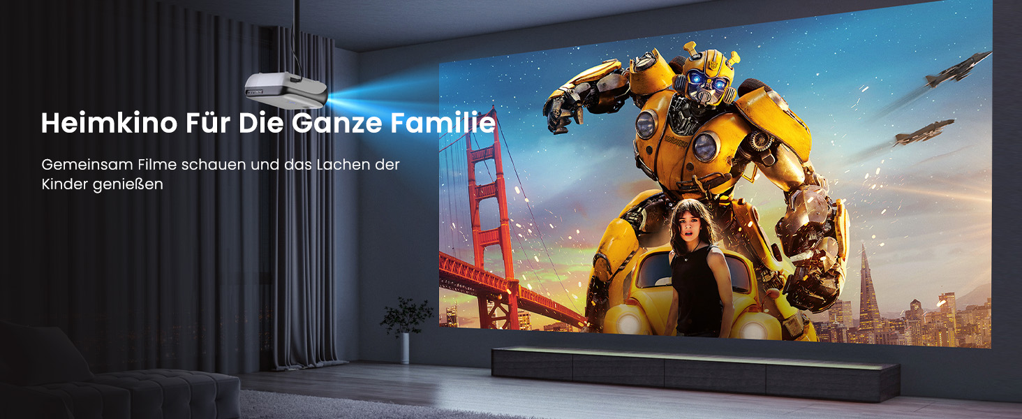 Проектор HAPPRUN Mini Beamer 4K H1: 1080P, Bluetooth, портативний, для дому та кінотеатру