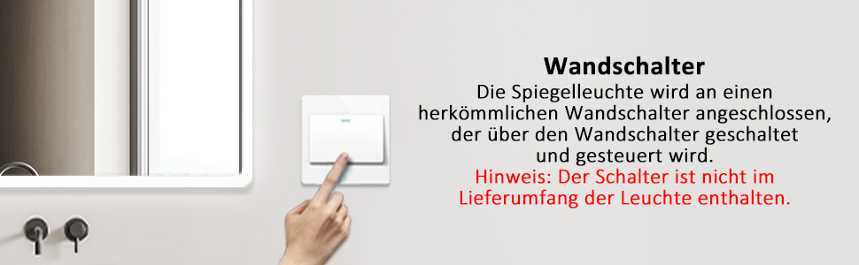 LED дзеркало для ванної кімнати 40x60 см з підсвічуванням, холодне біле світло 6500K, прямокутне, для монтажу на стіну