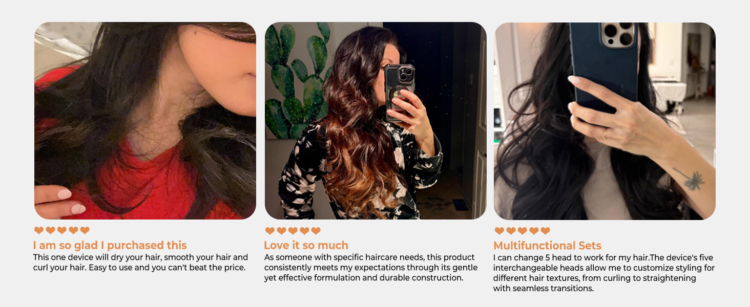 OKWRAP Hairstyler 5-в-1: Фен-щітка, Автоматичний Локон, Випрямляч для Волосся - Мультистайлер для Сушіння, Об'єму, Локонів