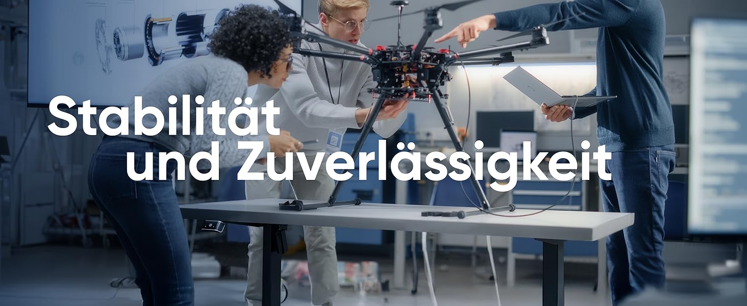 Електричний регульований стіл ONKRON WDF221E-B: чорне металеве підстав'я, для стільниць 120-170 см, до 70 кг