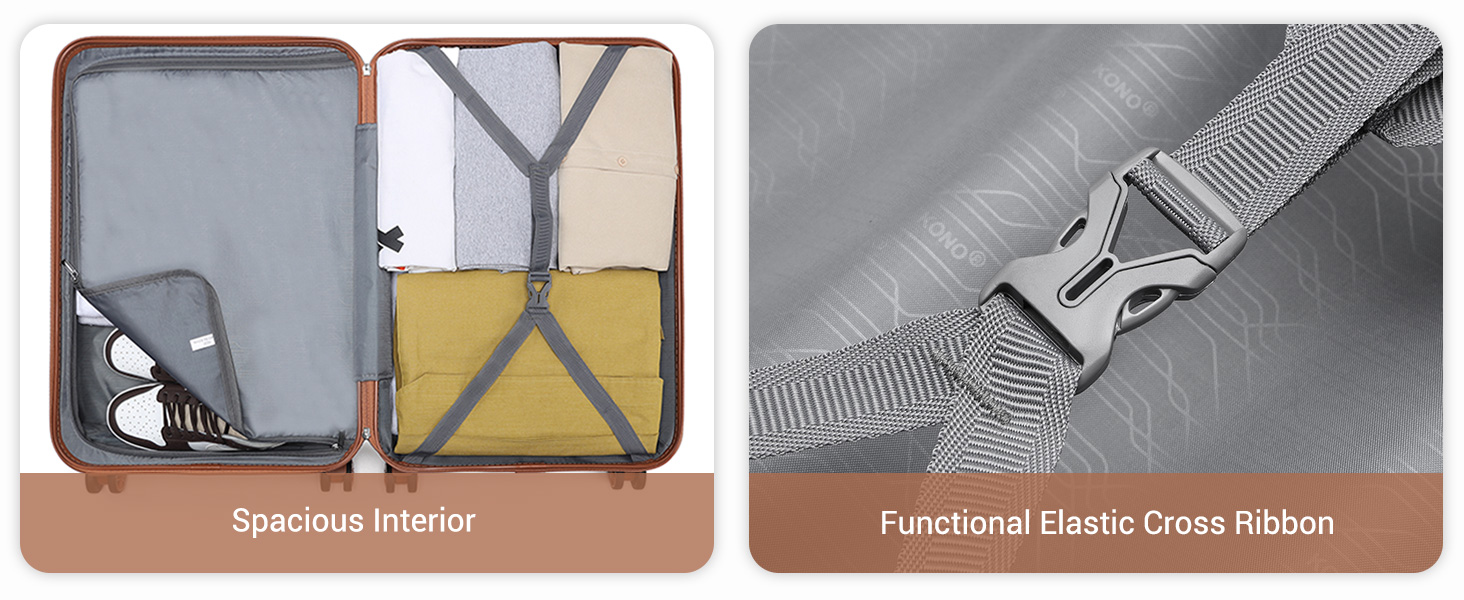 KONO Чемодан-Тролей 55 см, Кремовий Білий | Валіза для подорожей