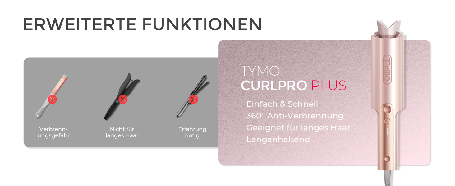 Автоматичний локон TYMO Curlpro Plus: 32 мм, золото-рожевий, для довгих волосся