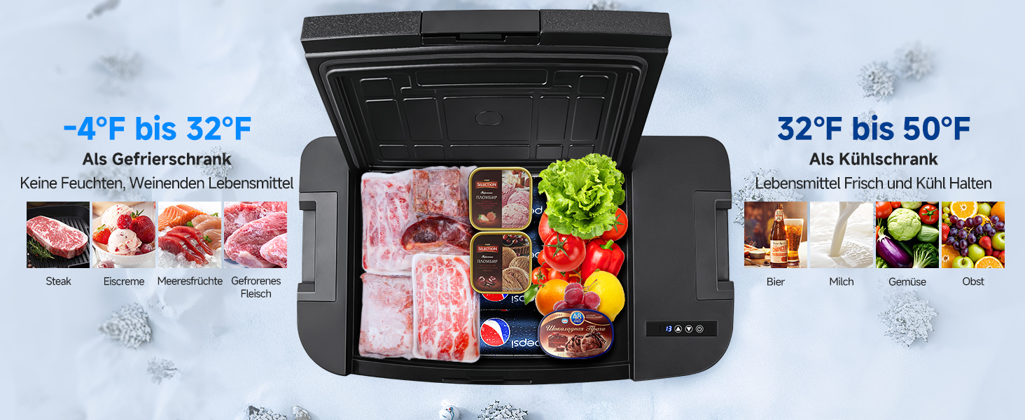 Компактний компресорний холодильник AAOBOSI 35L з Wi-Fi, USB, 12/24/240V для авто, кемпінгу та подорожей