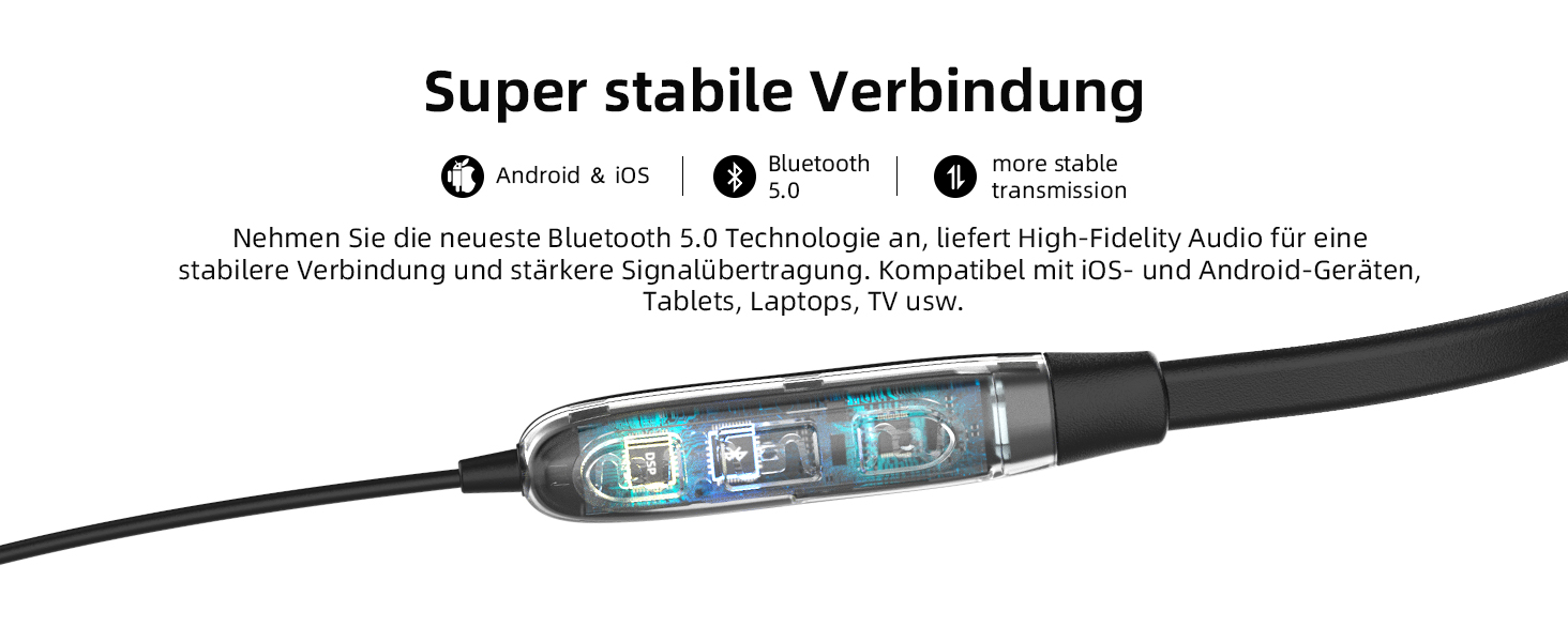 Навушники з шийною дугою SoundMAGIC S20BT, HiFi стерео, Спортивні, Довгі, Сині