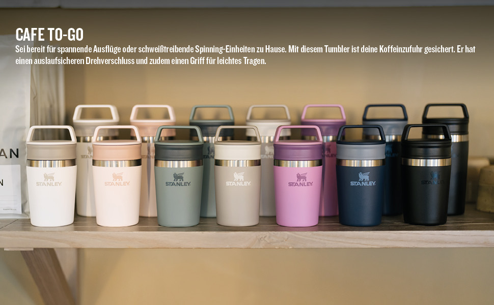 Термокружка Stanley Cafe 0.35L: 4 години гаряче, 5 годин холодне - нержавіюча сталь, для кави з собою, чорна