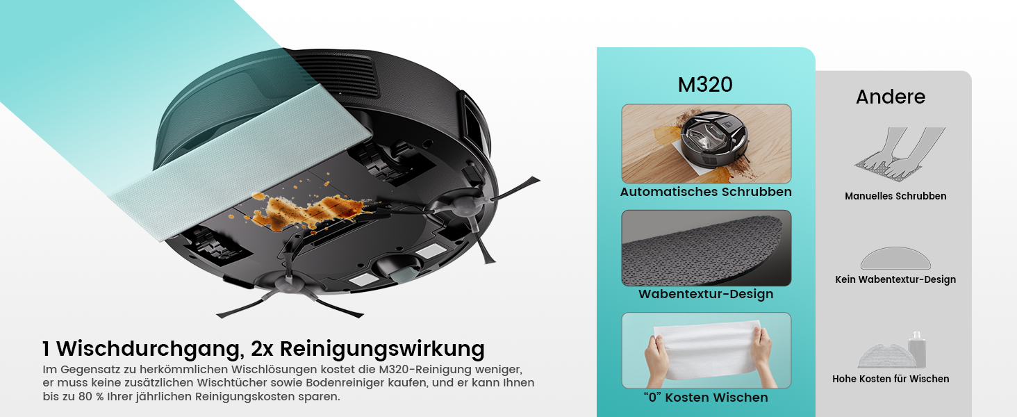 Робот-пилосос Lefant Gen2 з функцією миття, 12000Pa, автоматичне порожнення, LiDAR, Freemove 3.0, 8 тижнів бездротової роботи (чорний)