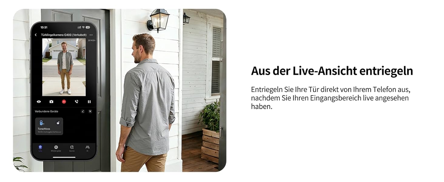 Aqara G400 Відеодзвінок з Chime, 2K HD, PoE/Кабель, HomeKit, Розпізнавання, IP65