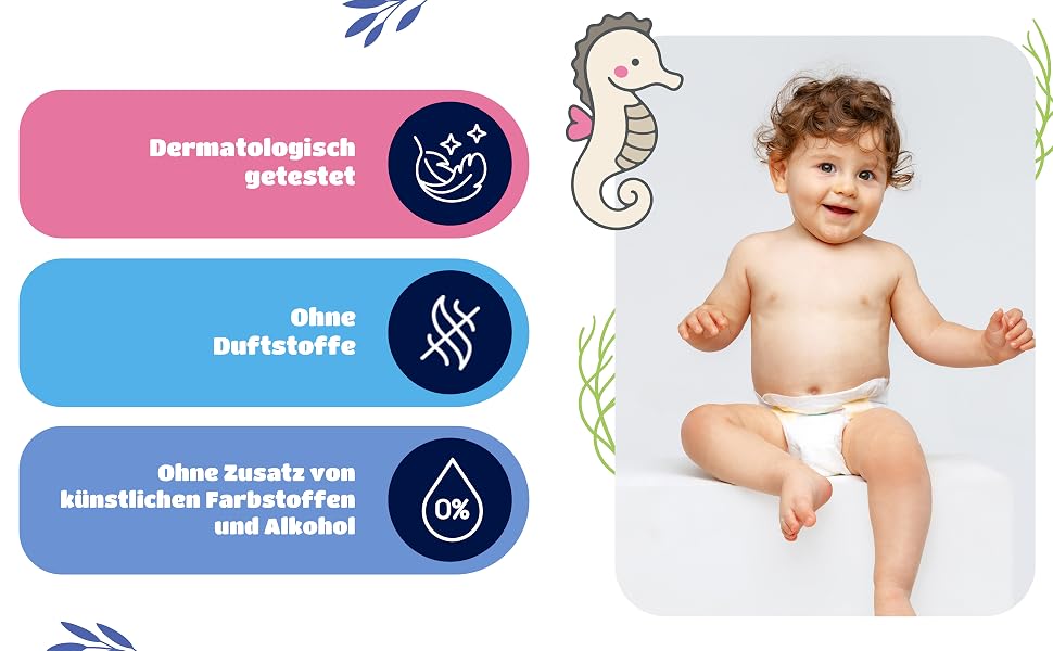 Дитячі вологі серветки Kindii Water Care 99,9% води, біорозкладні, 100% віскоза, без пластику, 960 шт (16 пачок по 60 шт)