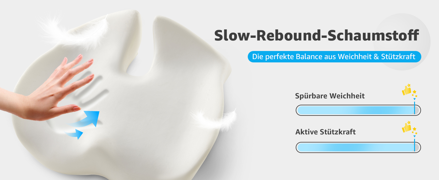 Ортопедична подушка для сидіння BRO Extra з охолоджуючим Ice Silk чохлом, піна Memory Foam, для офісного крісла, авто та інвалідного візка. Зняття навантаження з куприка.
