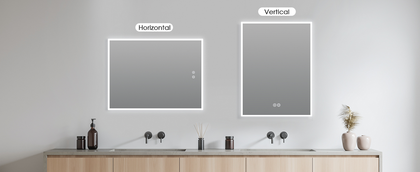 LED дзеркало для ванної кімнати Byecold з підсвічуванням, антизапітнінням, Wi-Fi годинником, датчиком та сенсорним вимикачем, 60x80 см