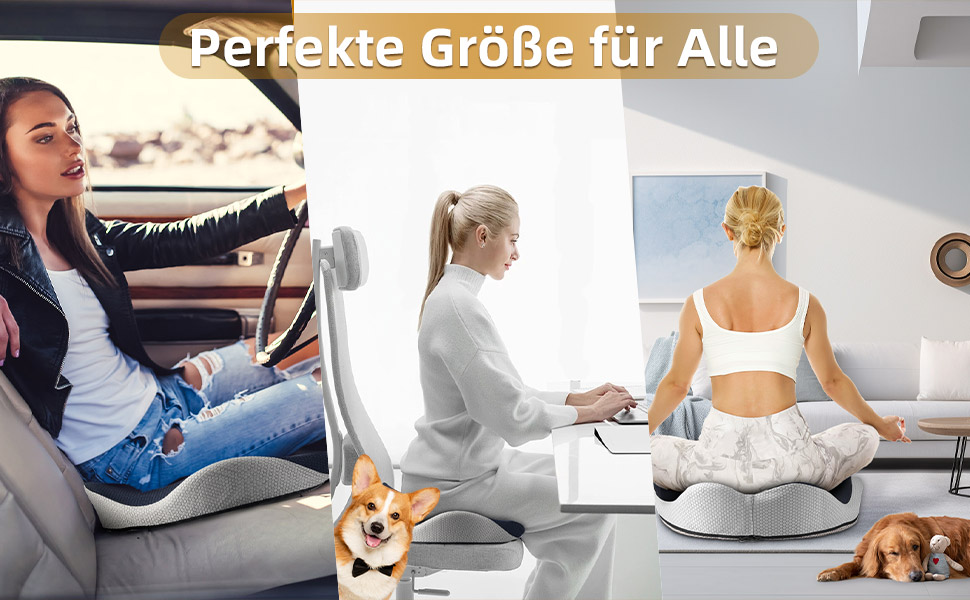 Подушка для сидіння Fwiull з Memory Foam: ергономічна, для авто, софи, офісу (темно-синій)