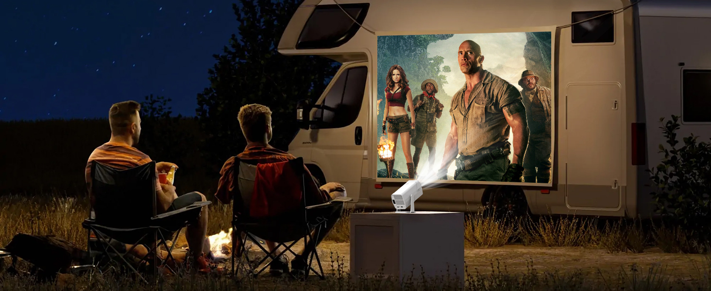 Портативний проєктор Mini Beamer з Android TV, автотрапецеїдна корекція, підтримка 4K 1080P, Bluetooth WiFi6, 160ANSI. Підходить для телефону, TV Stick, ноутбука, кінотеатру вдома та на вулиці.