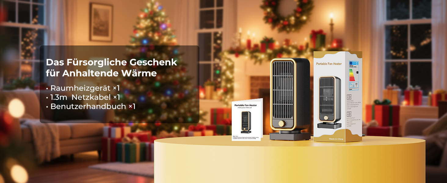 Електричний обігрівач 2000W з терморегулятором, тихий, 3 режими, PTC кераміка, швидкий нагрів, ECO режим, пульт, таймер 12H, поворот 70°, для офісу, спальні, ванної кімнати (чорний)