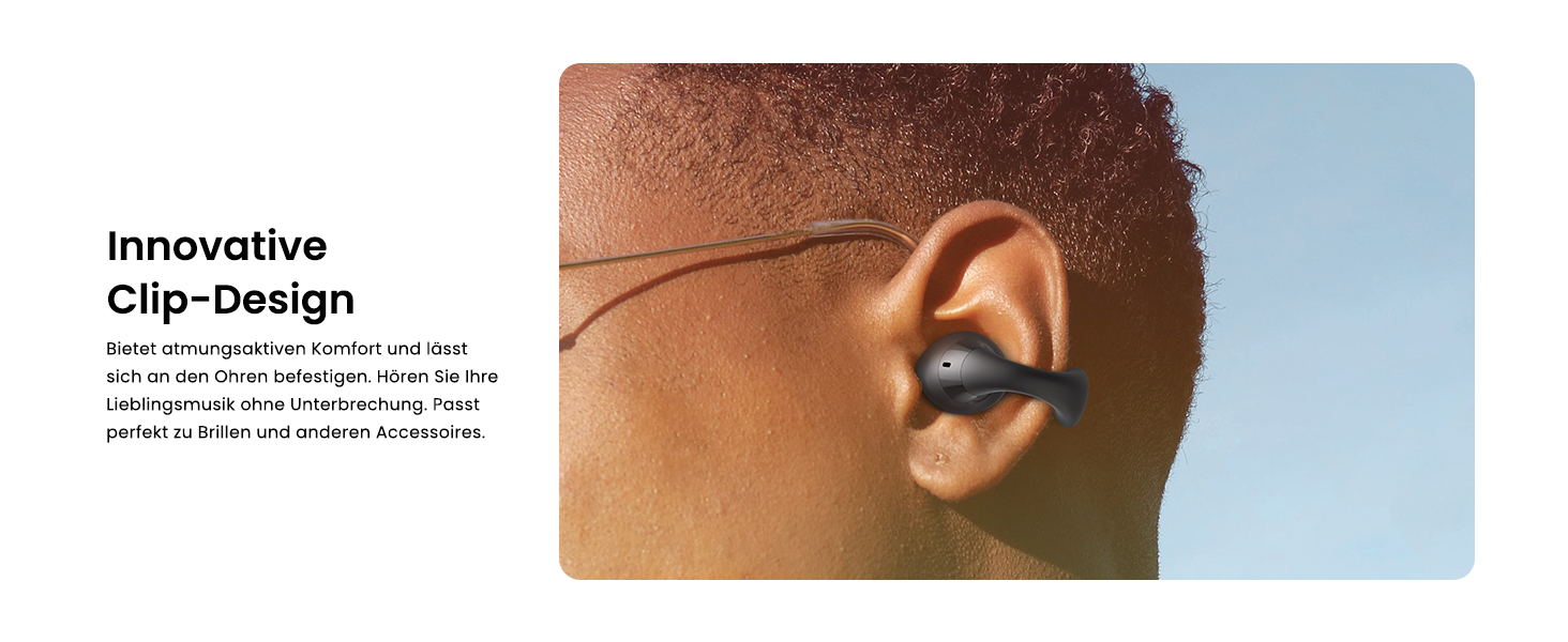 Навушники Relxhome Open Ear Bluetooth 5.4, HiFi, 4 мікрофони, шумозаглушення, світлодіодні, бездротові (чорні)