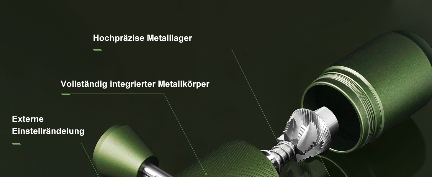 Ручна кавомолка TIMEMORE Chestnut з металевим корпусом, шліф Kegelschliff S2C, для еспресо та френч-пресу, чорна