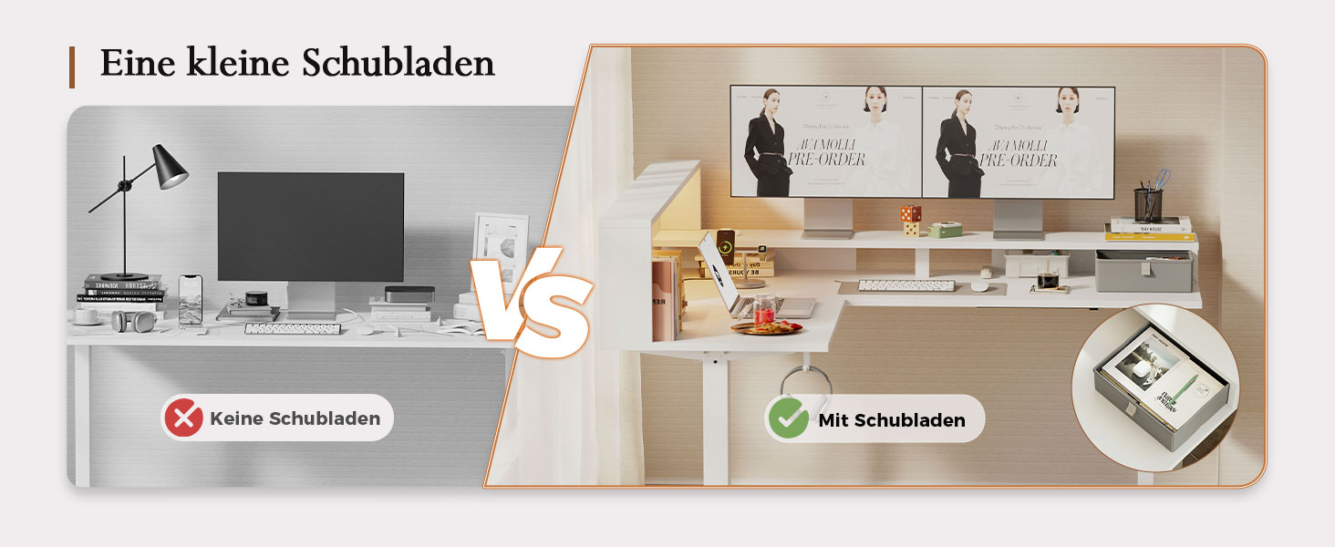 Електричний кутовий стіл Klicelor з регулюванням висоти, L-подібний стіл для стоячи роботи з 3 функціями пам'яті та антиколізійною технологією, ергономічний комп'ютерний стіл, білий (160 x 140 см) з LED-підсвічуванням та штекером