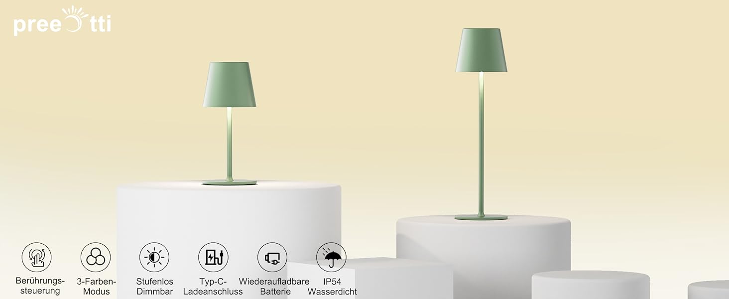 LED настільна лампа бездротова, акумуляторна, диммер, 2 шт. з 3 колірними температурами, регулюванням яскравості, сенсорне управління, зарядка USB-C, для відпочинку, намету, їдальні, нічного столика (чорний) 2 шт. Чорний-2 шт.