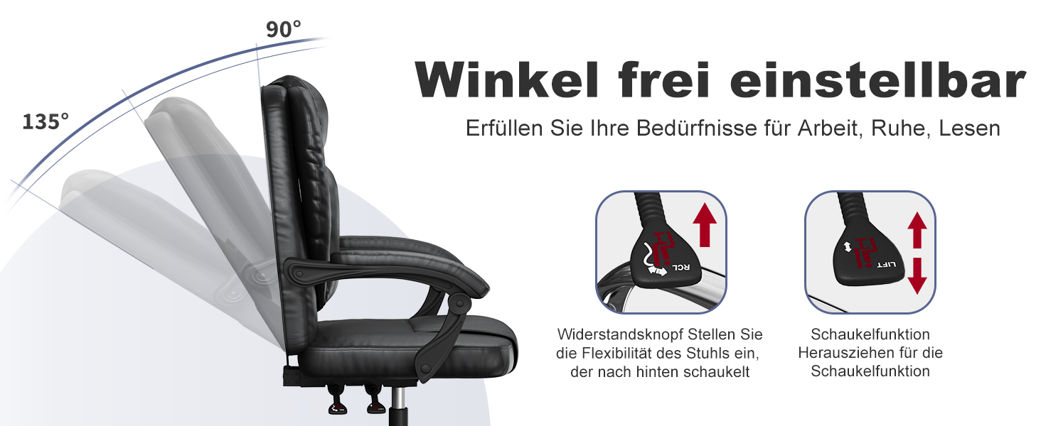 Офісний стіл Naspaulro Ergonomischer Bürostuhl з регульованою висотою та високою спинкою, м'яке сидіння, поворотний крісло з бавовняно-льняної тканини, коліщата, для роботи (чорний, шкіра)
