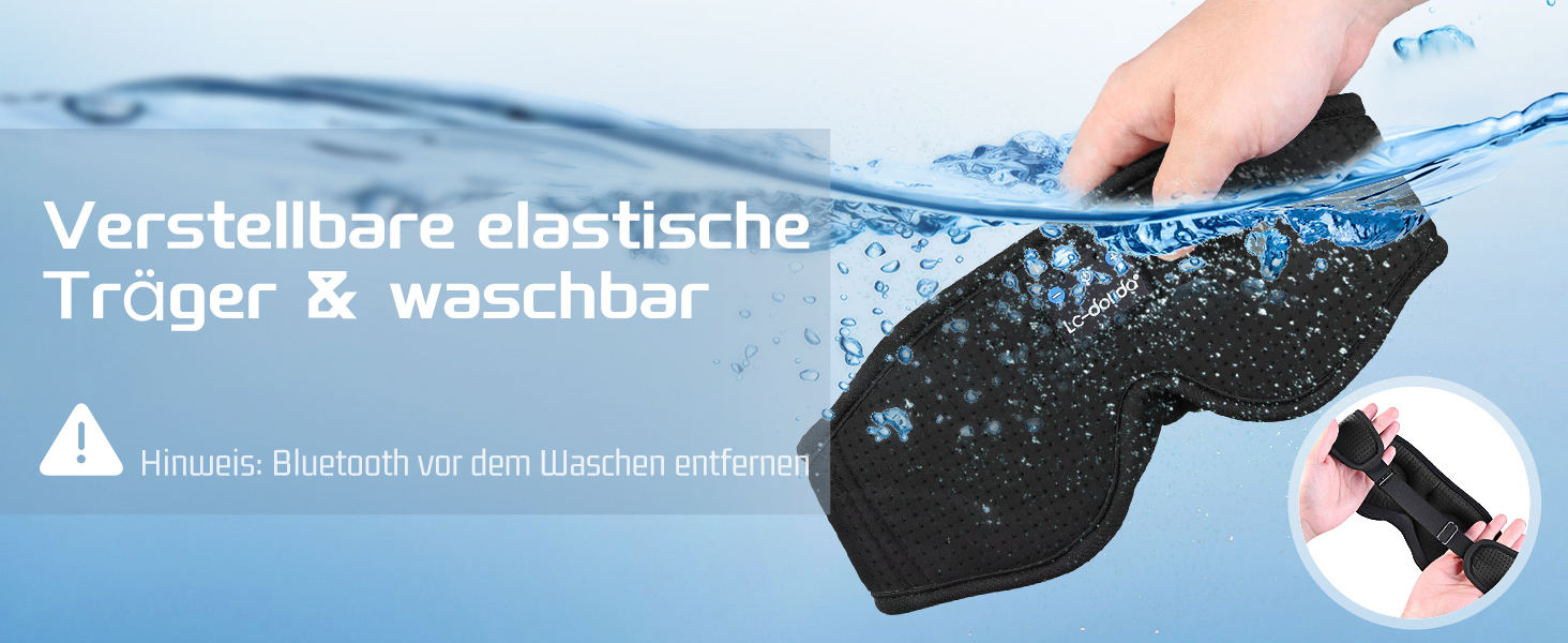 Маска для сну з навушниками Dolida Bluetooth V5.4, повна світлоблокація, дихаюча тканина, для жінок та чоловіків, для подорожей, відпочинку, йоги та медитації