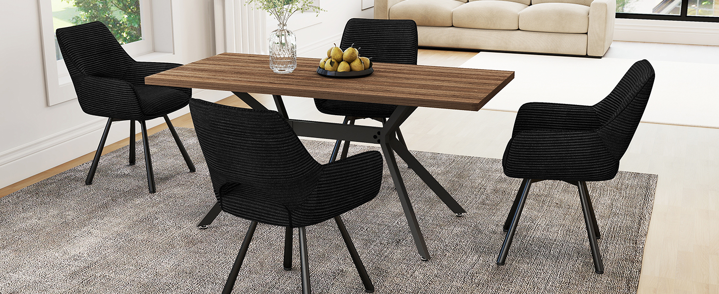 Набір обідніх стільців 4 шт. з поворотним механізмом 360°, стільці з підлокітниками на металевих ніжках, підходять для обідньої кімнати, м'які стільці з велюру, бежевого кольору