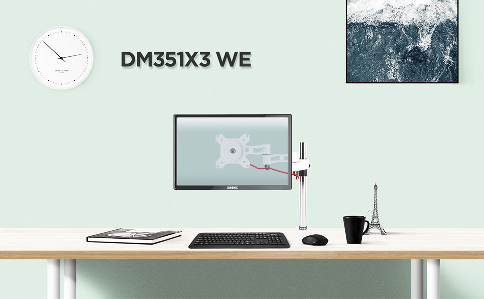 Підставка для двох моніторів Duronic DM35V2X1 | Регульована, гнучка, VESA 75/100 | Для офісу та дому