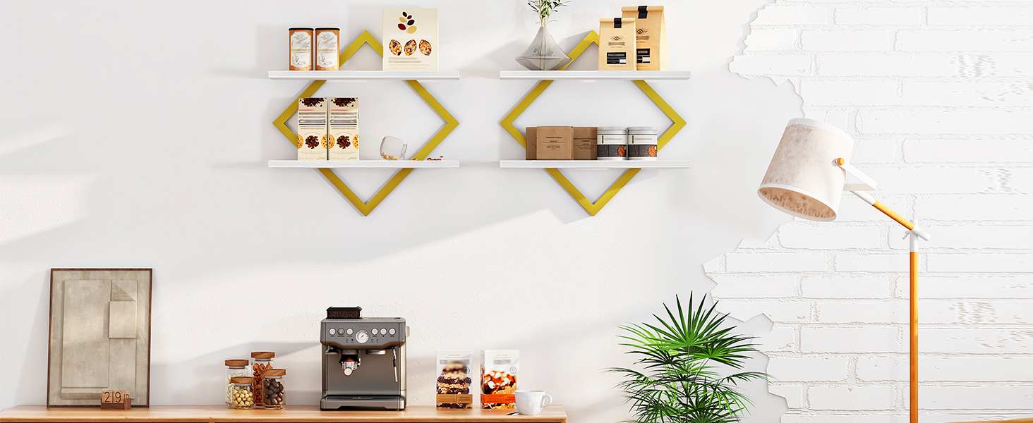 Набір плаваючих полиць Wandregal ER-Set (2 шт.) коричнево-чорного кольору для вітальні, спальні, кухні, офісу в стилі рустик DTBJ01PBF